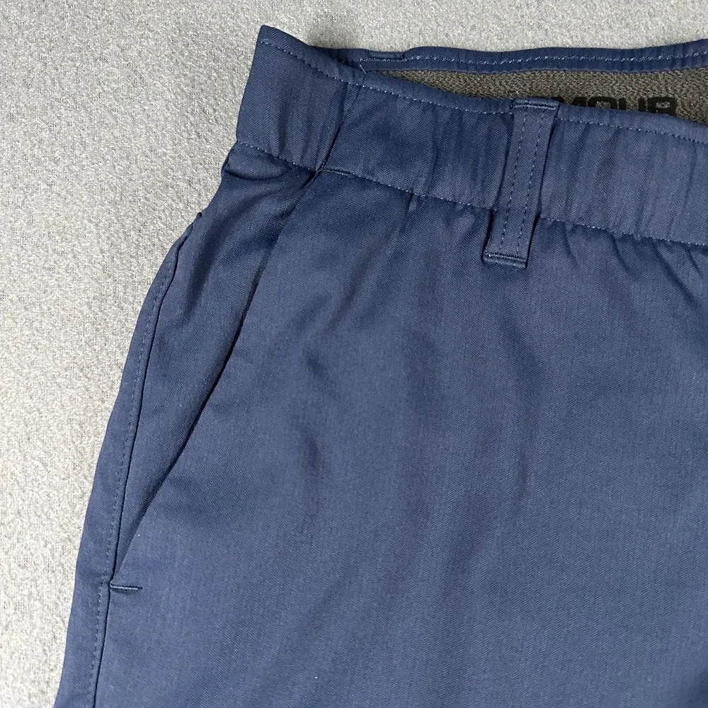 Under Armour Shorts Mens 32 Blue Solid Elastic Waist 9 Inseam Golf Casual Flat